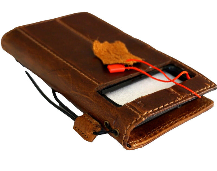 Vintage Leather Wallet Case for Google Pixel: Handmade Art Design