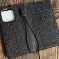 Vintage Leather Wallet Case for iPhone 17: Book Style, Card Slots