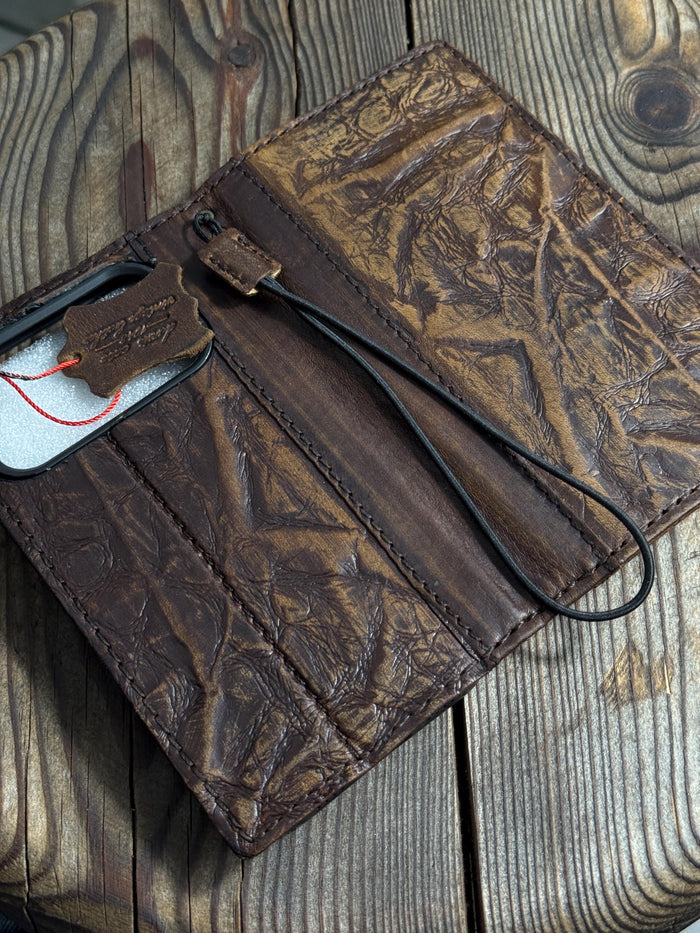 Vintage Leather Wallet Case for iPhone 17: Book Style, Card Slots