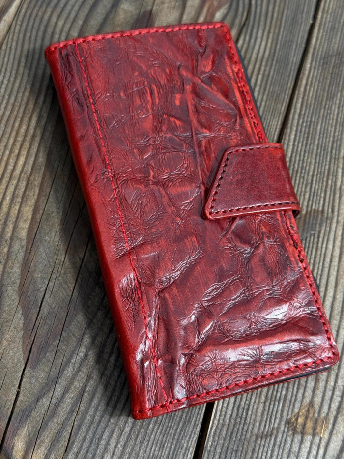 Vintage Leather Wallet Case for iPhone: Book Style, Card Slots
