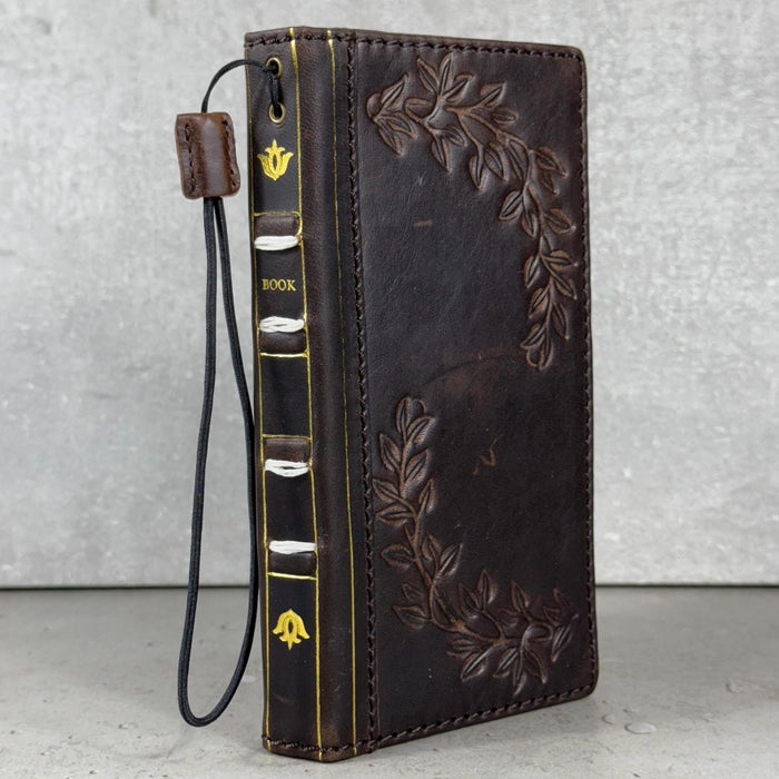 Vintage Leather Wallet Case for iPhone: Book Style, Card Slots