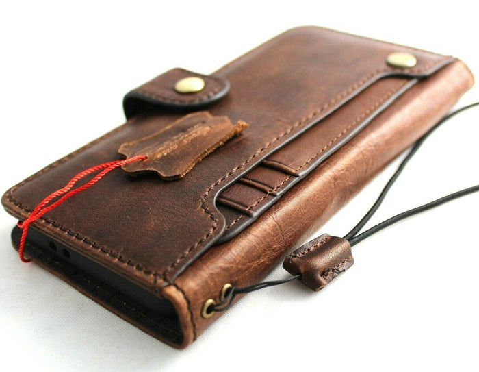 Vintage Leather Wallet Case for iPhone: Book Style, Card Slots