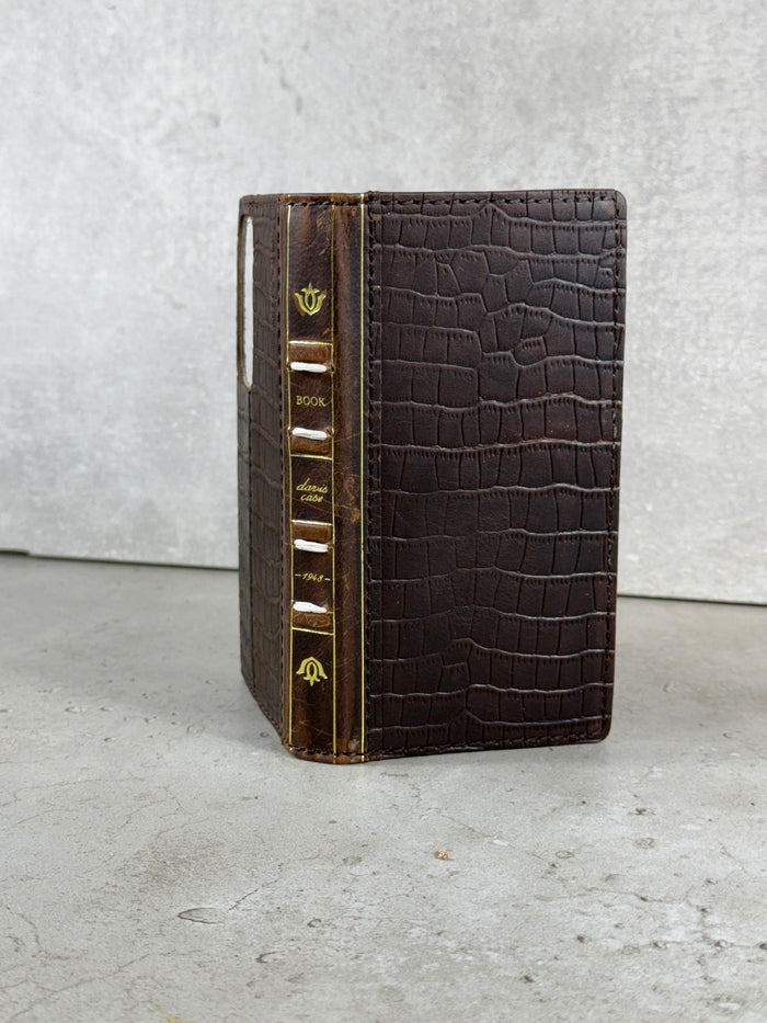 Vintage Leather Wallet Case for iPhone: Book Style, Card Slots