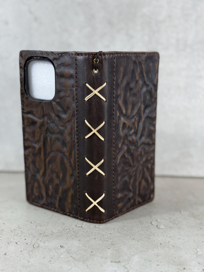 Vintage Leather Wallet Case for iPhone: Book Style, Card Slots