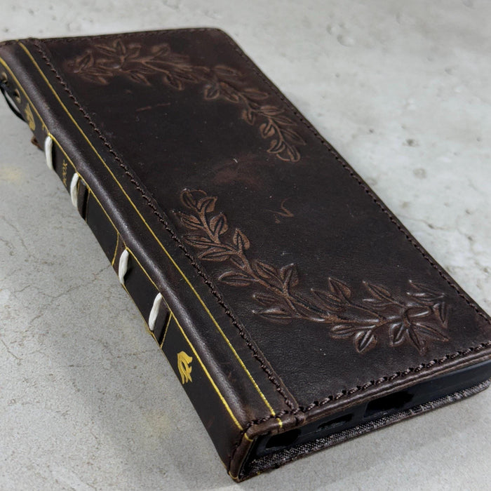 Vintage Leather Wallet Case for iPhone: Book Style, Card Slots