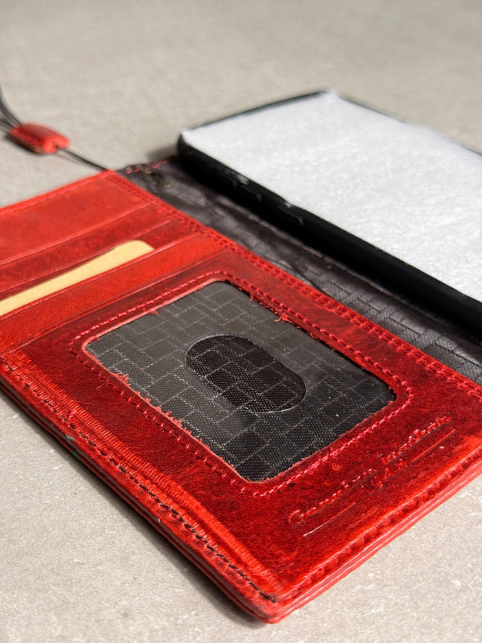 Vintage Leather Wallet Case for iPhone: Book Style, Card Slots