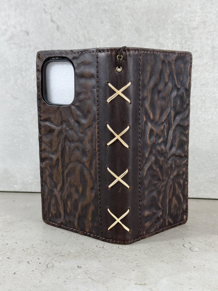 Vintage Leather Wallet Case for iPhone: Book Style, Card Slots