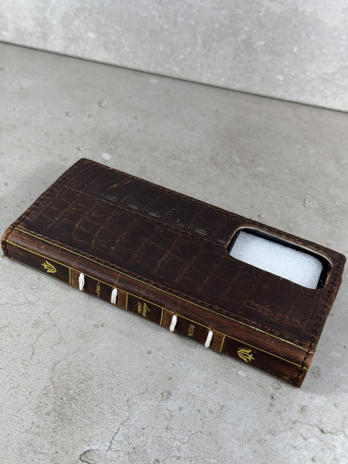 Vintage Leather Wallet Case for iPhone: Book Style, Card Slots