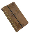 Vintage Stamped Leather iPhone Wallet Case: Book Style Cover