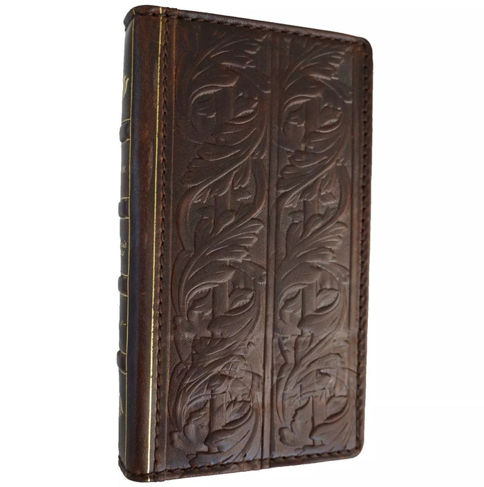 Vintage Style Leather iPhone Wallet Case: Book Cover with Card Slots