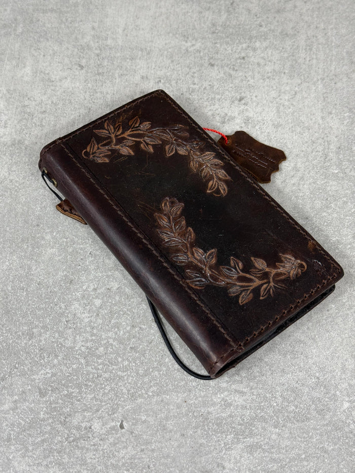 Vintage Style Leather iPhone Wallet Case with Card Slots