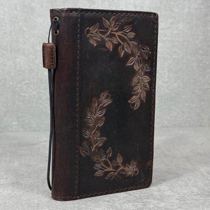 Vintage Style Leather iPhone Wallet Case with Card Slots