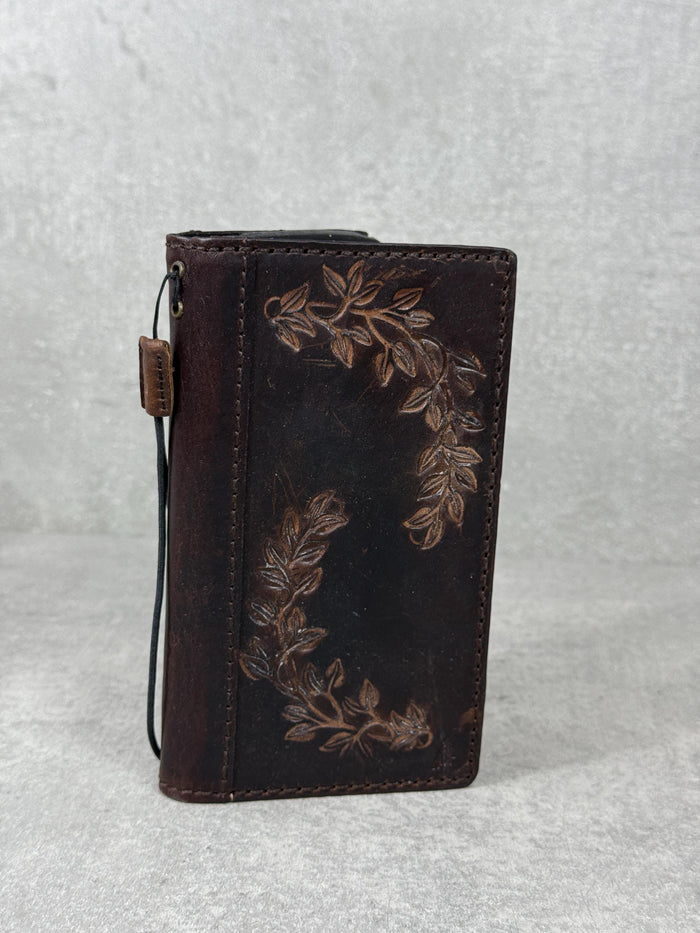 Vintage Style Leather iPhone Wallet Case with Card Slots