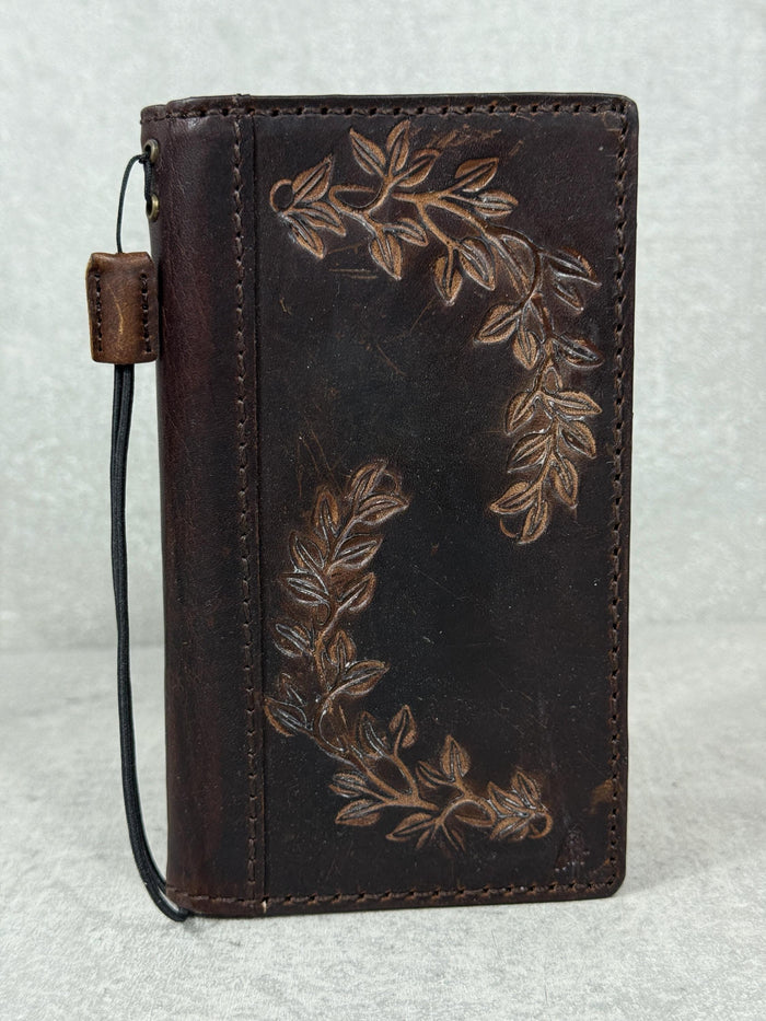 Vintage Style Leather iPhone Wallet Case with Card Slots