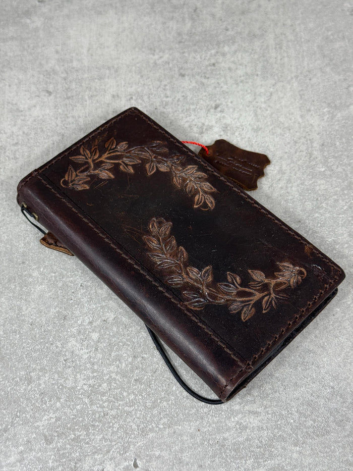 Vintage Style Leather iPhone Wallet Case with Card Slots