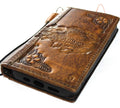 Vintage Tan Leather iPhone Wallet Case: Stamped Eagle Design