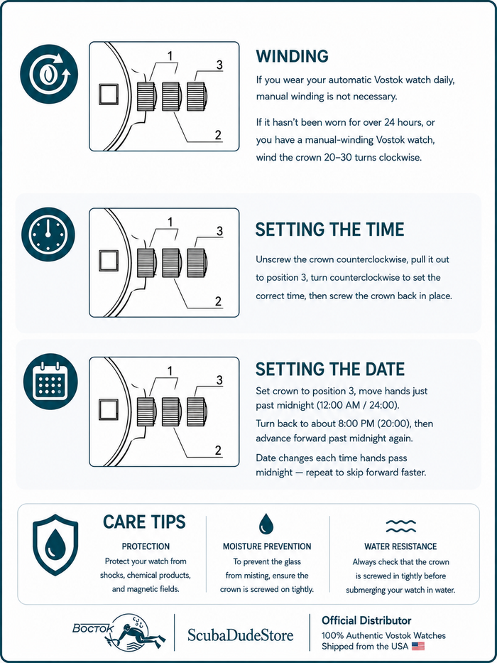 Vostok Manual | Scubadudestore