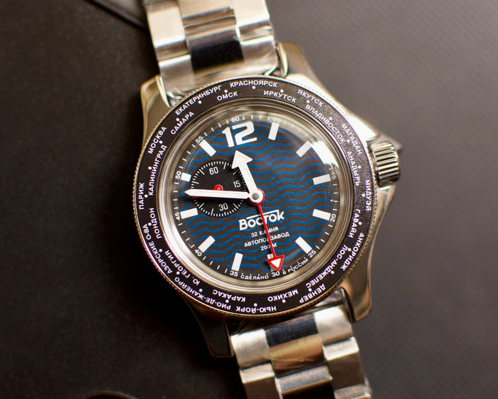 Vostok Amphibia 13003V Russian Military GMT Watch | Scubadudestore