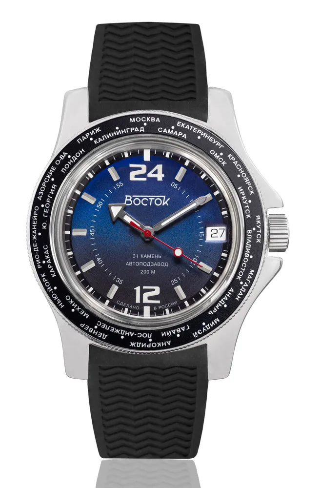 Vostok Amphibia 13025A 24-hour Automatic Watch | Scubadudestore