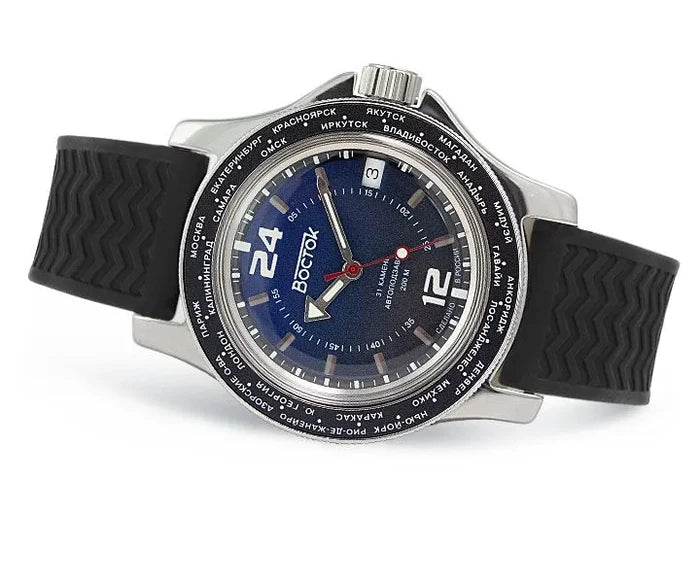 Vostok Amphibia 13025A 24-hour Automatic Watch | Scubadudestore