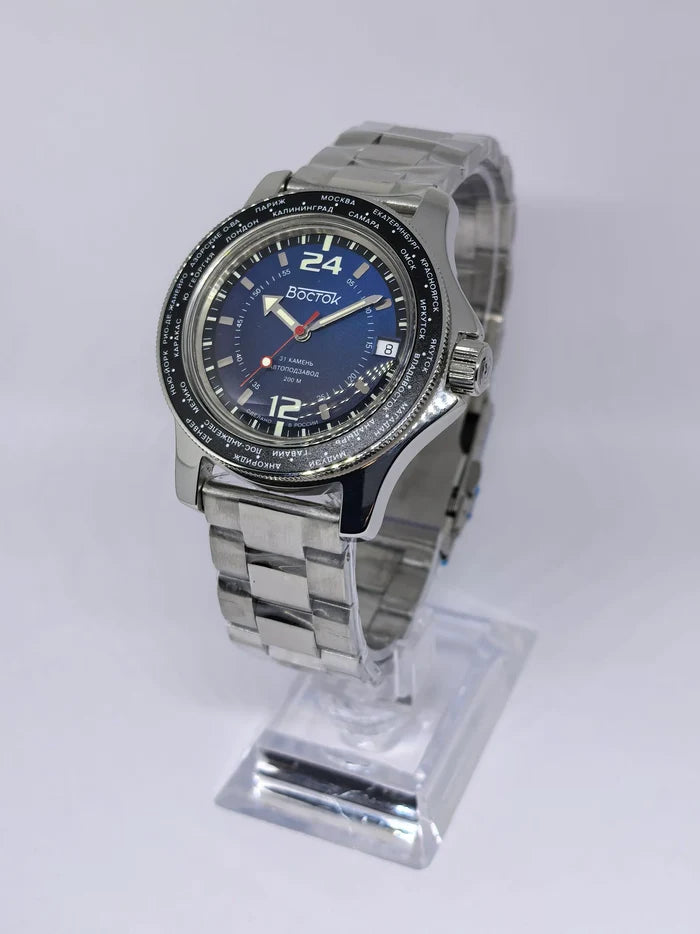 Vostok Amphibia 13025A 24-hour Automatic Watch | Scubadudestore