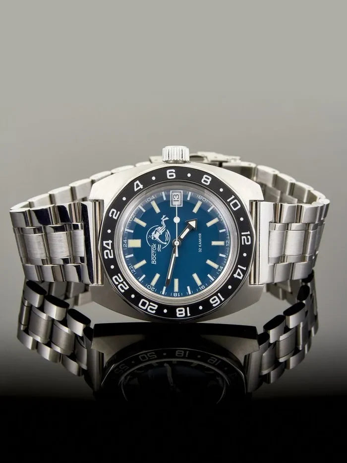 Vostok Amphibia 17003B Automatic 24-hour Watch | Scubadudestore