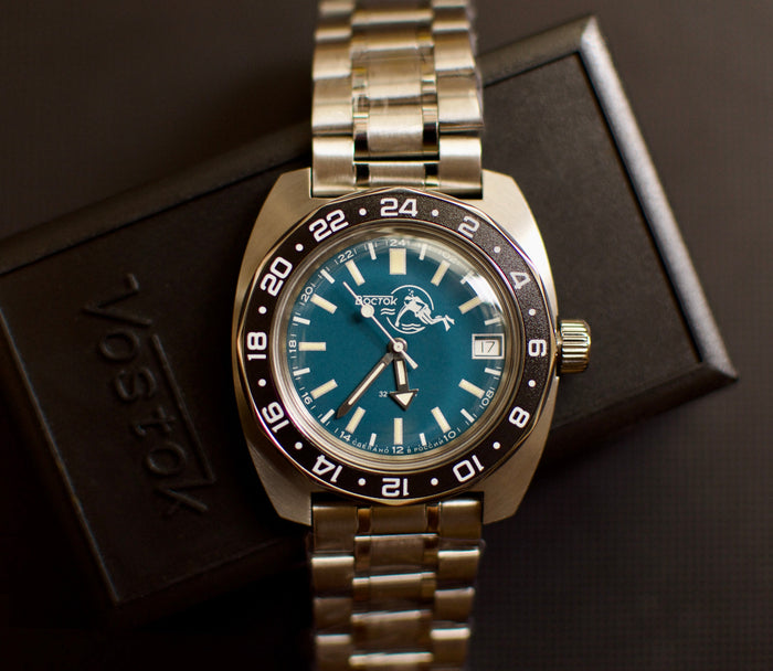 Vostok Amphibia 17003B Automatic 24-hour Watch | Scubadudestore