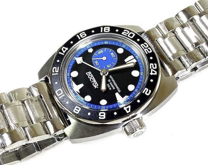 Vostok Amphibia 17034B GMT Watch Batman | Scubadudestore