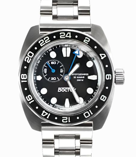 Vostok Amphibia 17036B GMT Batman Watch | Scubadudestore