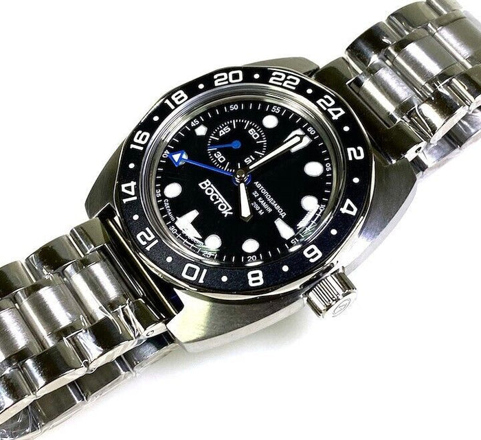 Vostok Amphibia 17036B GMT Batman Watch | Scubadudestore