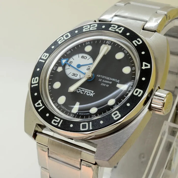 Vostok Amphibia 17037B GMT Batman Watch | Scubadudestore