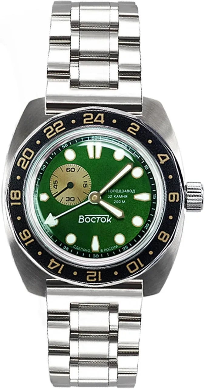 Vostok Amphibia 17099B GMT Watch Batman | Scubadudestore
