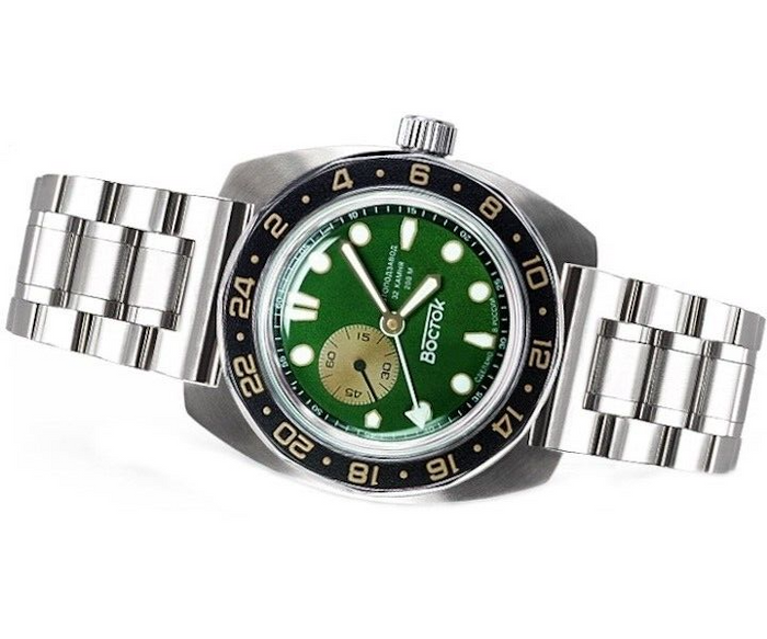 Vostok Amphibia 17099B GMT Watch Batman | Scubadudestore