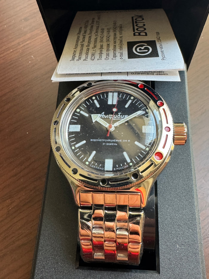Vostok Amphibia 420916 Watch For Parts or Repair