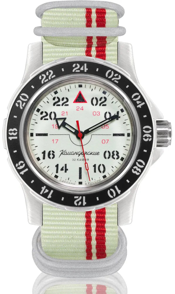 Vostok Komandirskie 18011B PILOT 24-Hour Watch | Scubadudestore