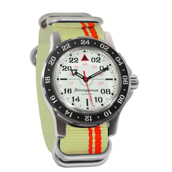 Vostok Komandirskie 18011B PILOT 24-Hour Watch | Scubadudestore