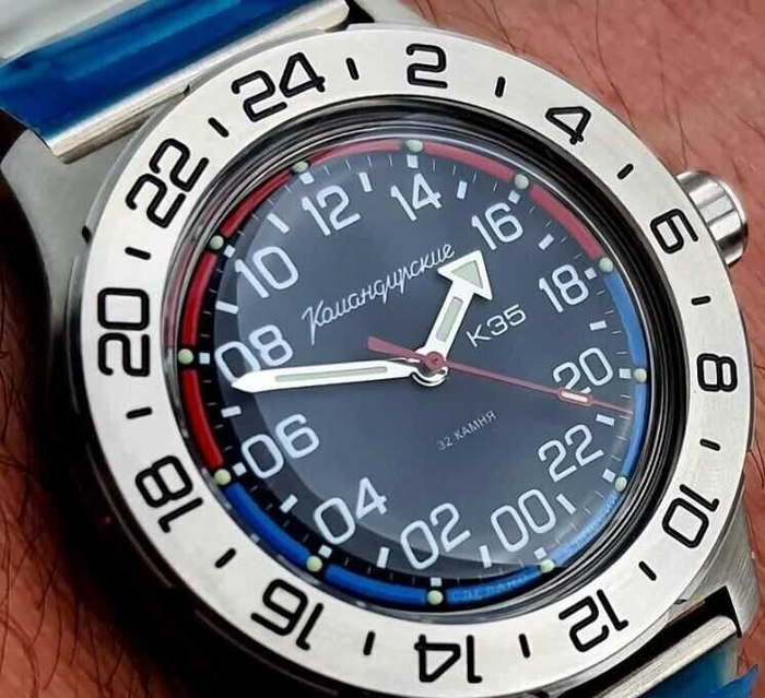 Vostok Komandirskie 35083A K35 24-Hour Watch | Scubadudestore