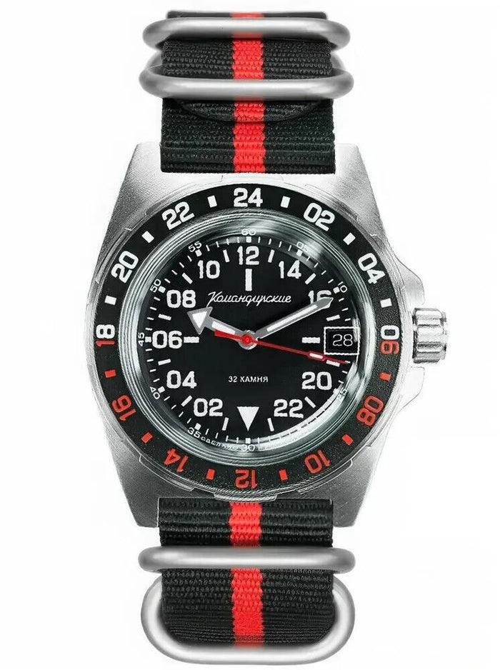 Vostok Komandirskie 95058B 24-Hour Automatic Watch | Scubadudestore