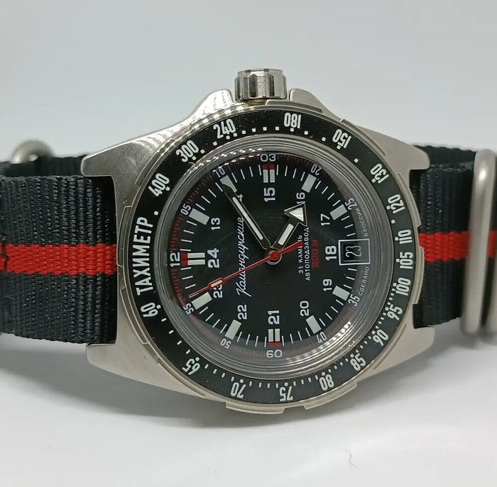 Vostok Komandirskie 95061B Automatic Watch with Tachymeter | Scubadudestore