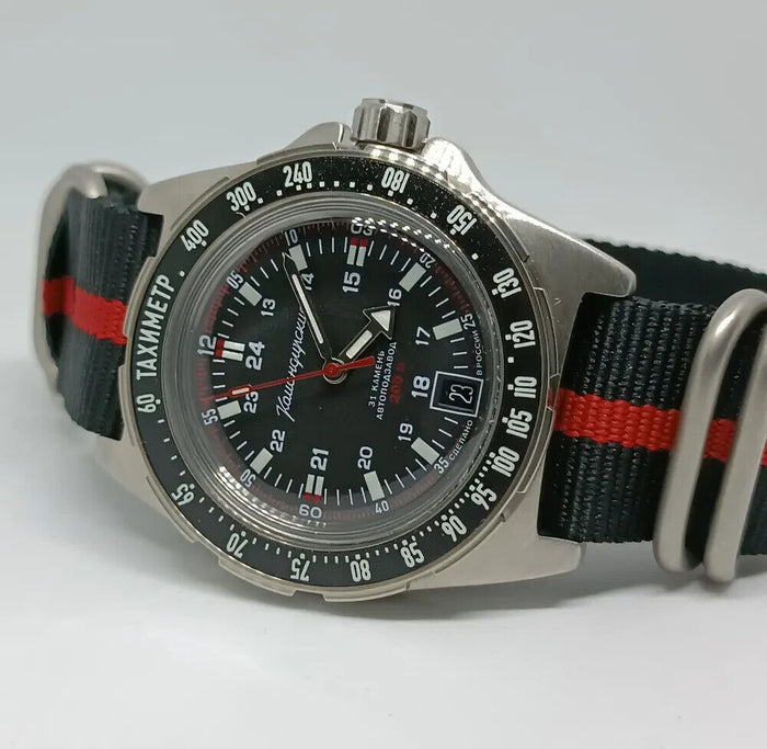 Vostok Komandirskie 95061B Automatic Watch with Tachymeter | Scubadudestore