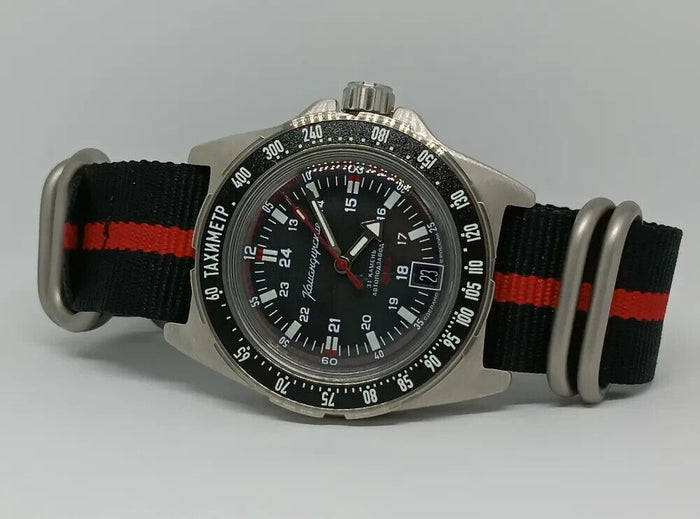 Vostok Komandirskie 95061B Automatic Watch with Tachymeter | Scubadudestore