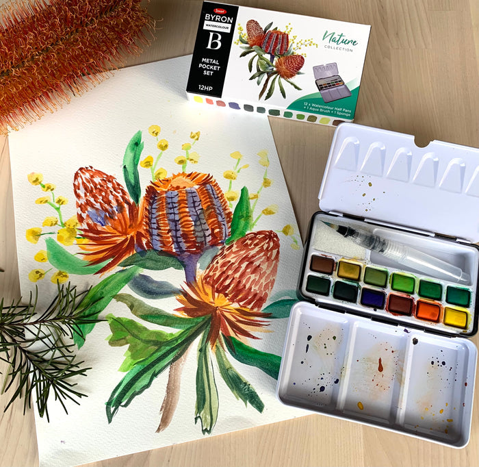 Watercolour Paint Metal pocket palette– Set of 12
