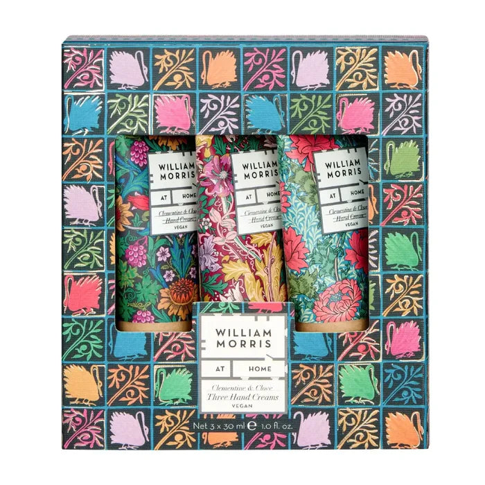 William Morris Sunflower Swan Clementine & Clove Three Hand Creams