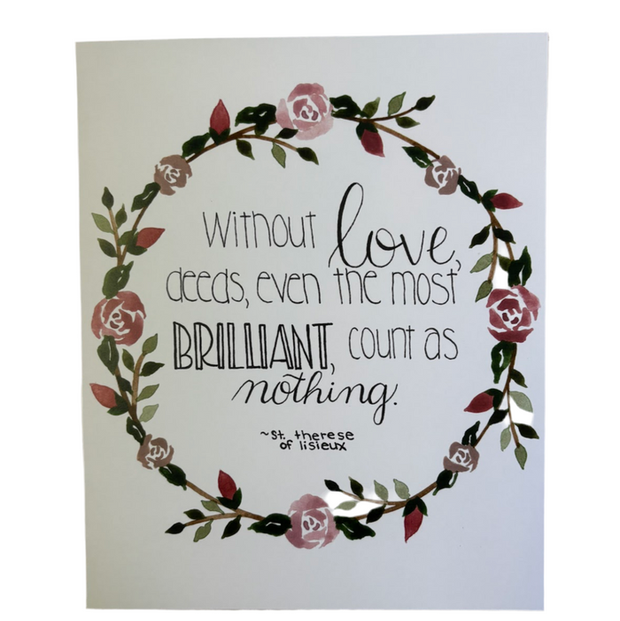 Motivational quote with floral design on a white background