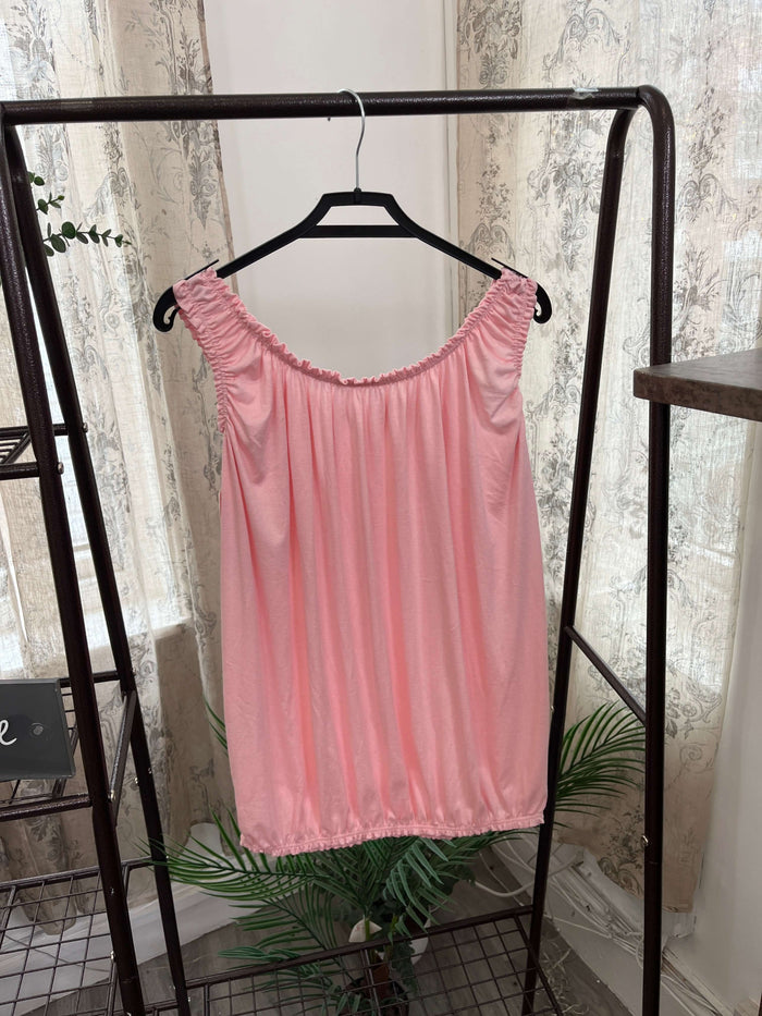 Womens Bubble Hem Ruffle Vest Top