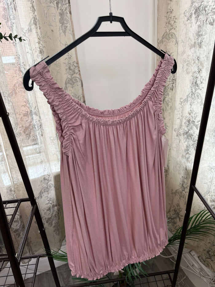 Womens Bubble Hem Ruffle Vest Top