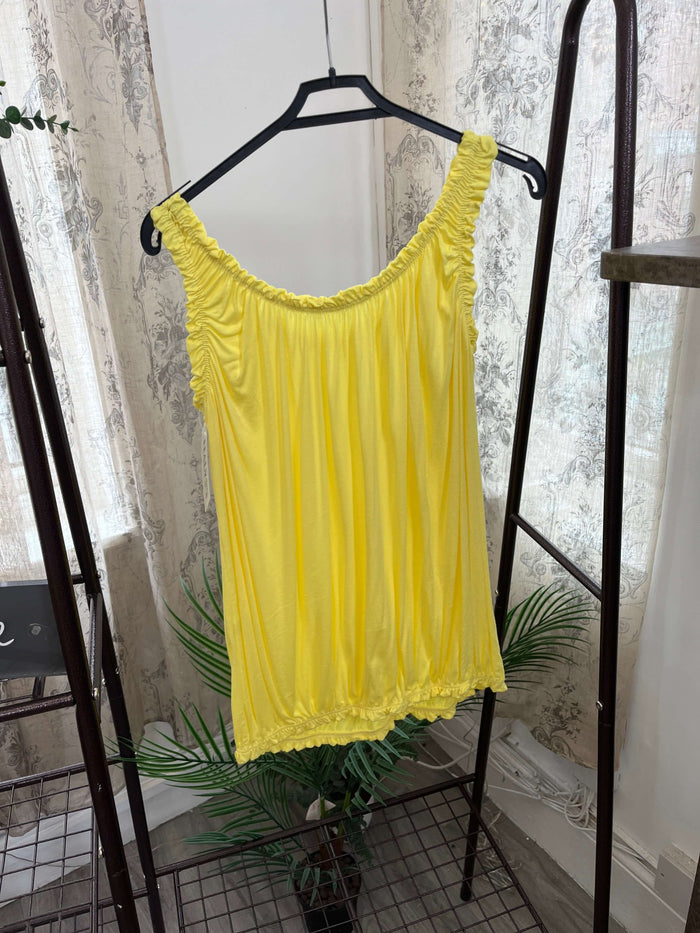 Womens Bubble Hem Ruffle Vest Top