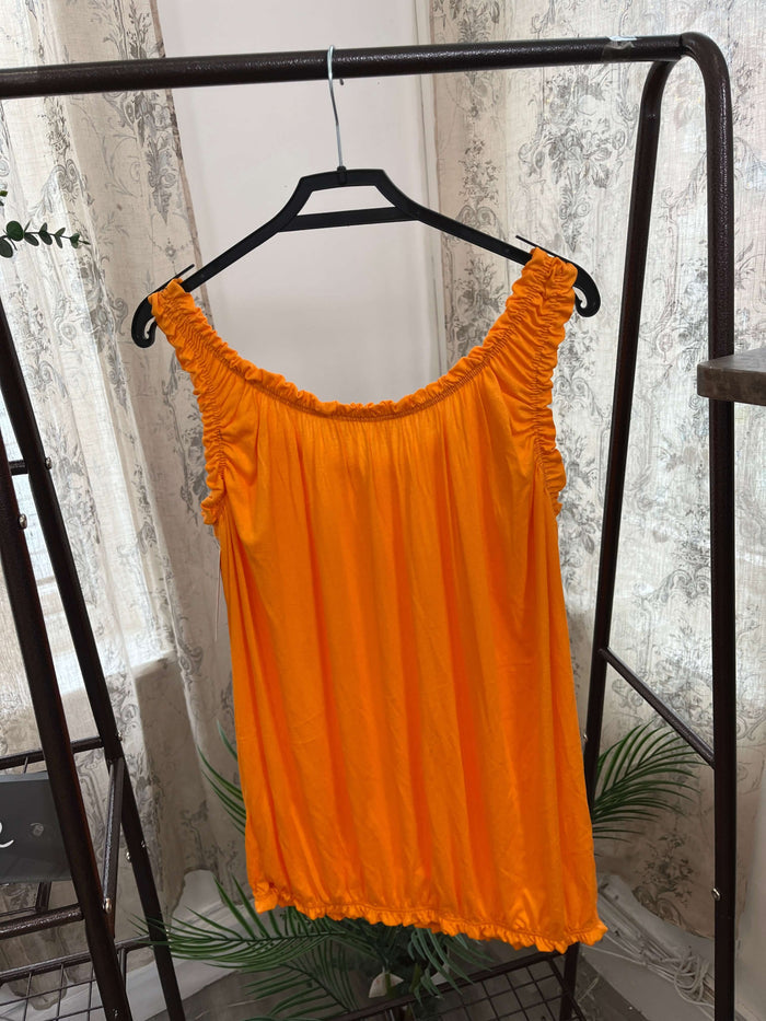 Womens Bubble Hem Ruffle Vest Top