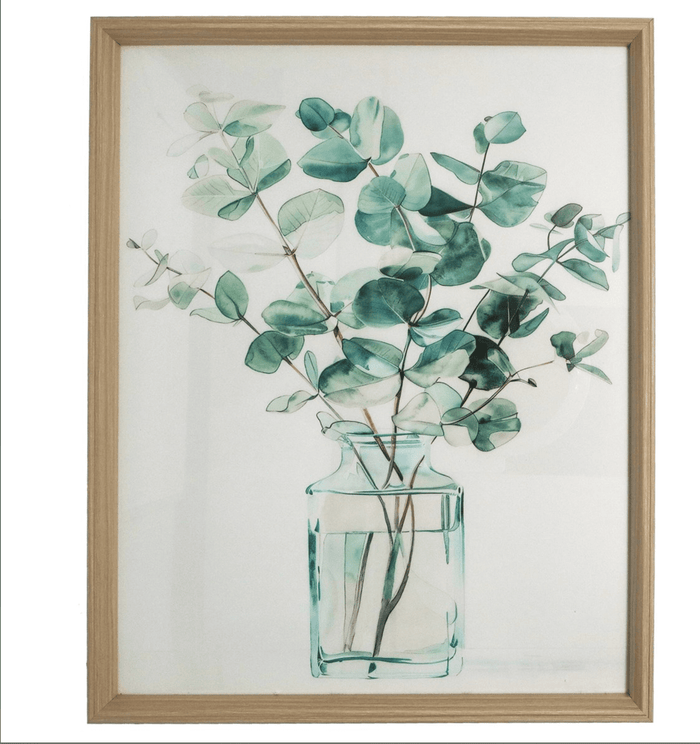 Wood Framed Print 50cm - Eucalyptus Vase