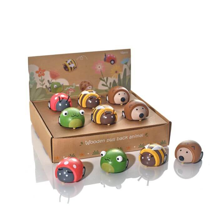 Wooden Pull Back Animal Toys